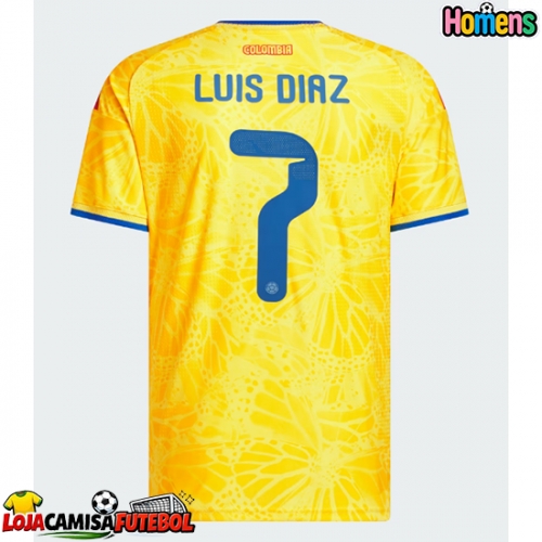 Camisa de Futebol Colômbia Luis Diaz #7 Equipamento Principal Mundo 2026 Manga Curta